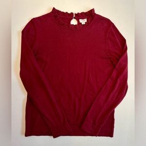 🎉 *3 for $25* J Crew Maroon Ruffle Neck Sweater - M